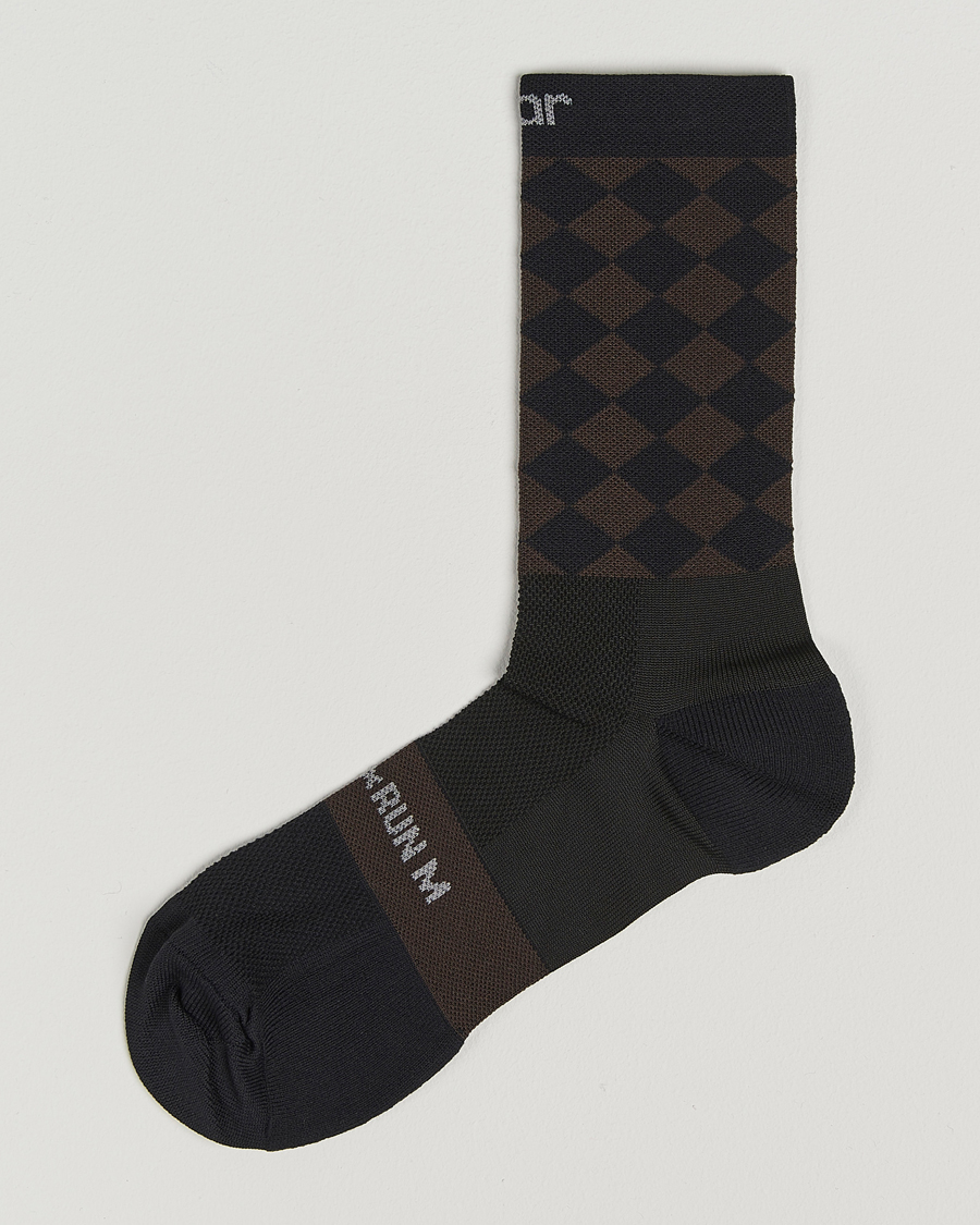 Men | Underwear & Socks | SOAR Running | Diamond Crew Sock Black/Brown