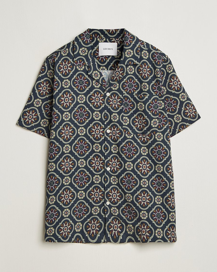 Men | Shirts | LES DEUX | Lucas AOP Tapestry Shirt Dark Navy