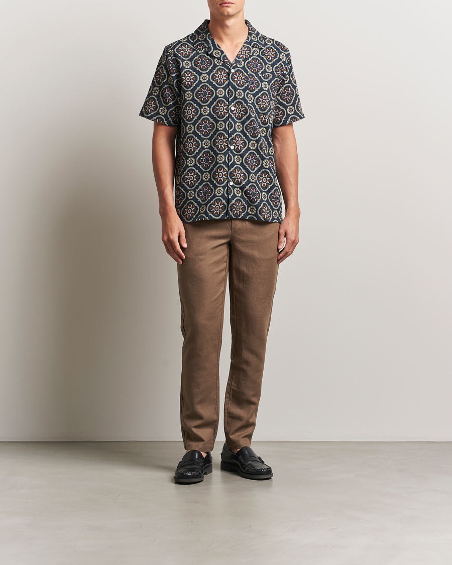 Men | Shirts | LES DEUX | Lucas AOP Tapestry Shirt Dark Navy