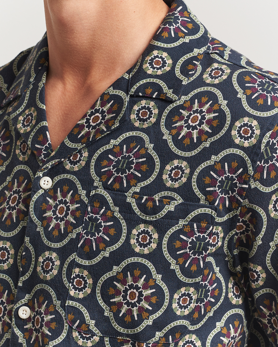 Men | Shirts | LES DEUX | Lucas AOP Tapestry Shirt Dark Navy
