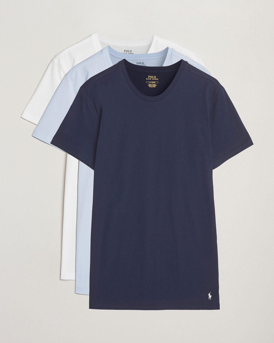 Men | T-Shirts | Polo Ralph Lauren | 3-Pack Crew Neck T-shirt Navy/White/Blue