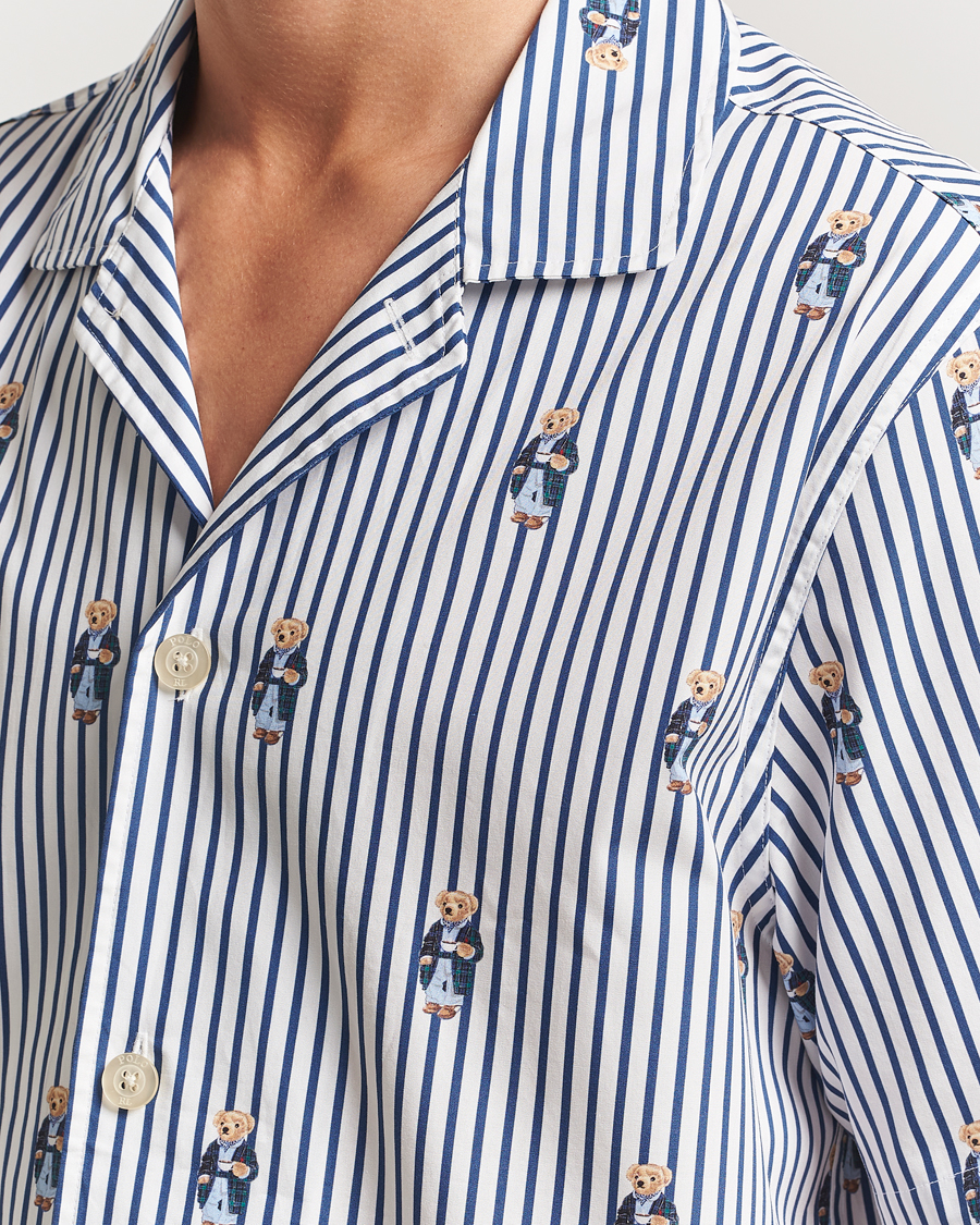 Men | Pyjamas & Robes | Polo Ralph Lauren | Cotton Short Sleeve Pyjama Set Stripe/Bear