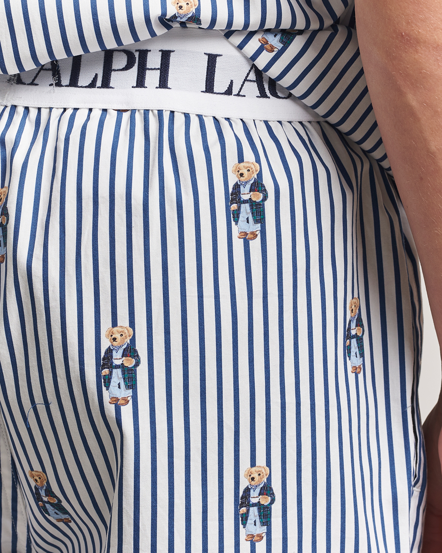 Men | Pyjamas & Robes | Polo Ralph Lauren | Cotton Short Sleeve Pyjama Set Stripe/Bear