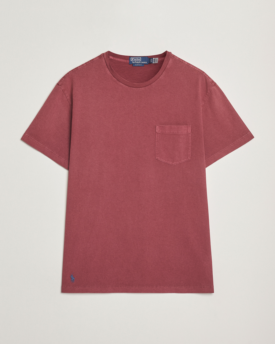 Men | T-Shirts | Polo Ralph Lauren | Washed Classic Fit Pocket Tee Red Wine