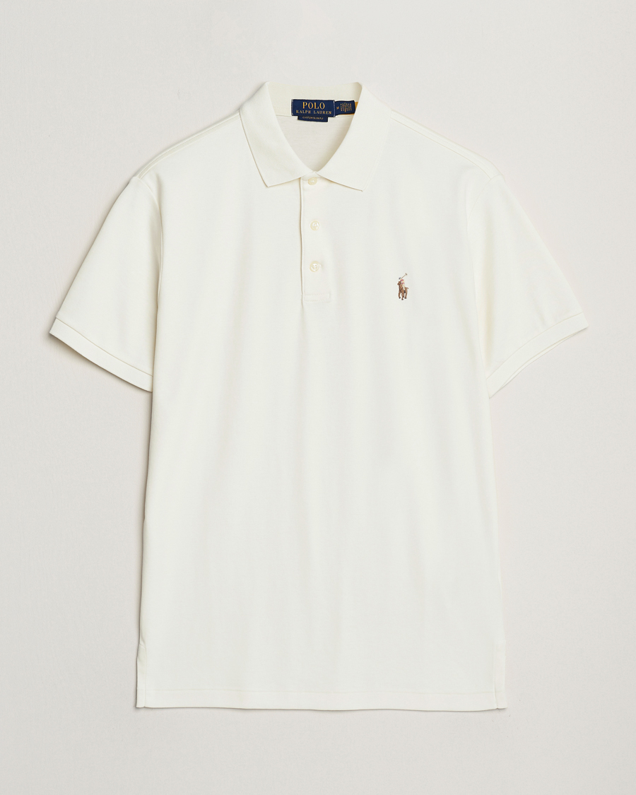 Men | Polo Shirts | Polo Ralph Lauren | Luxury Pima Cotton Polo Pale Cream