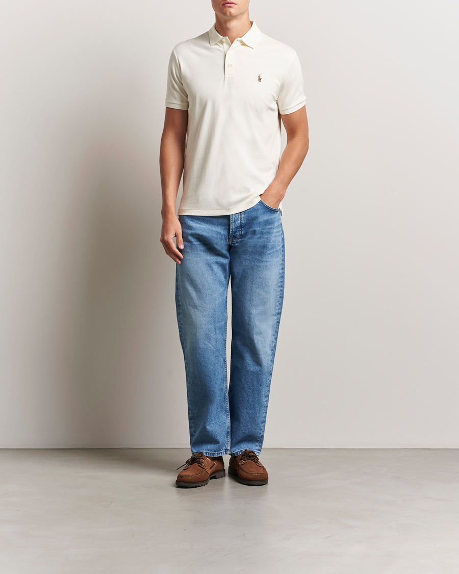 Men | Polo Shirts | Polo Ralph Lauren | Luxury Pima Cotton Polo Pale Cream