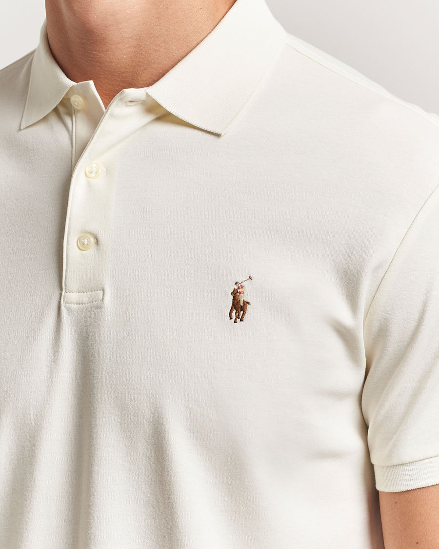 Men | Polo Shirts | Polo Ralph Lauren | Luxury Pima Cotton Polo Pale Cream
