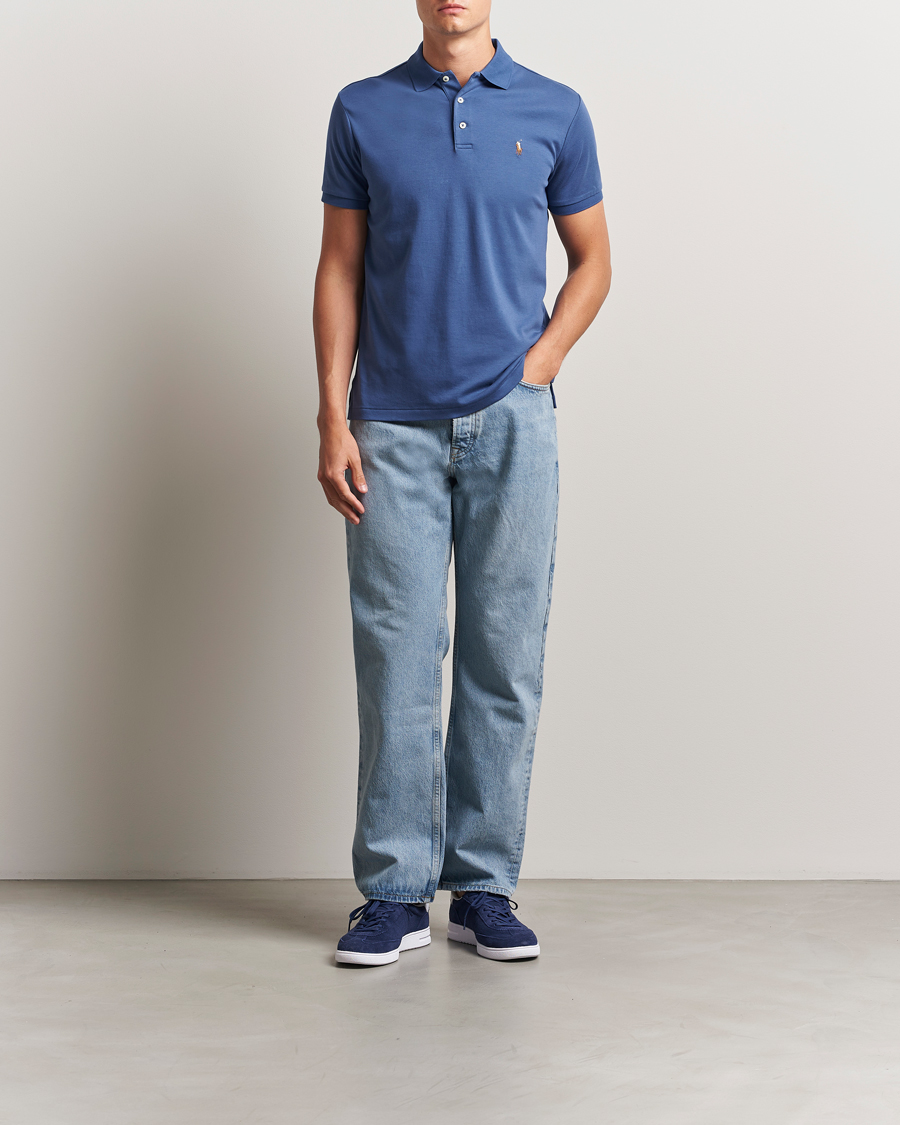 Men | Polo Shirts | Polo Ralph Lauren | Luxury Pima Cotton Polo Earth Blue