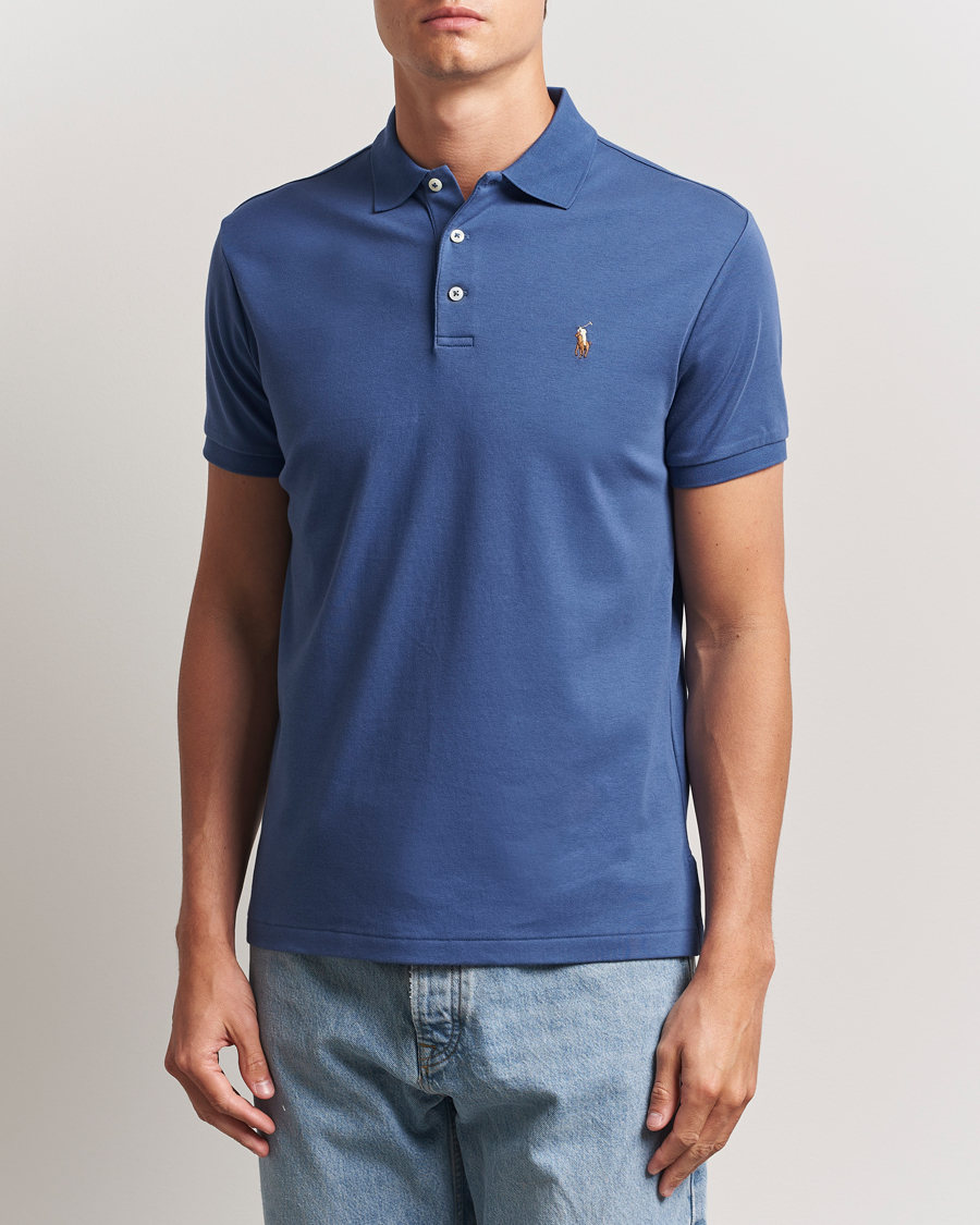 Polo Ralph Lauren Luxury Pima Cotton Polo Earth Blue at CareOfCarl.com