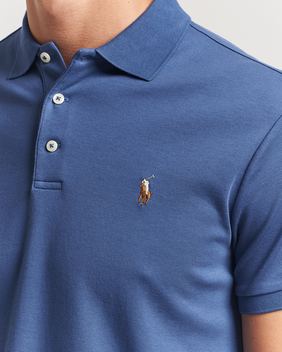 Polo Ralph Lauren Luxury Pima Cotton Polo Earth Blue at CareOfCarl.com