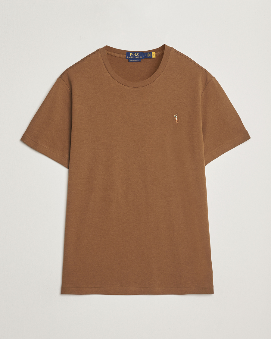 Men | T-Shirts | Polo Ralph Lauren | Luxury Pima Cotton Crew Neck T-Shirt Nature Brown