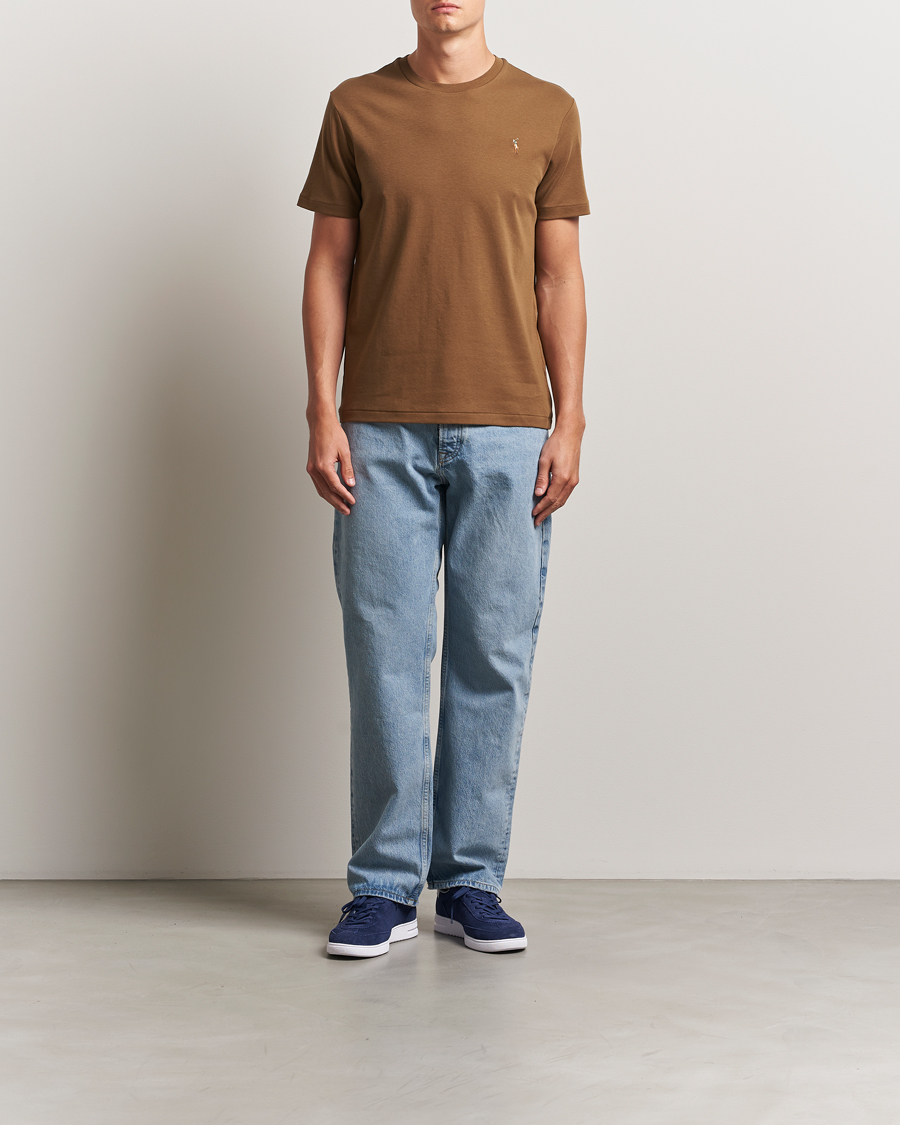 Men | T-Shirts | Polo Ralph Lauren | Luxury Pima Cotton Crew Neck T-Shirt Nature Brown