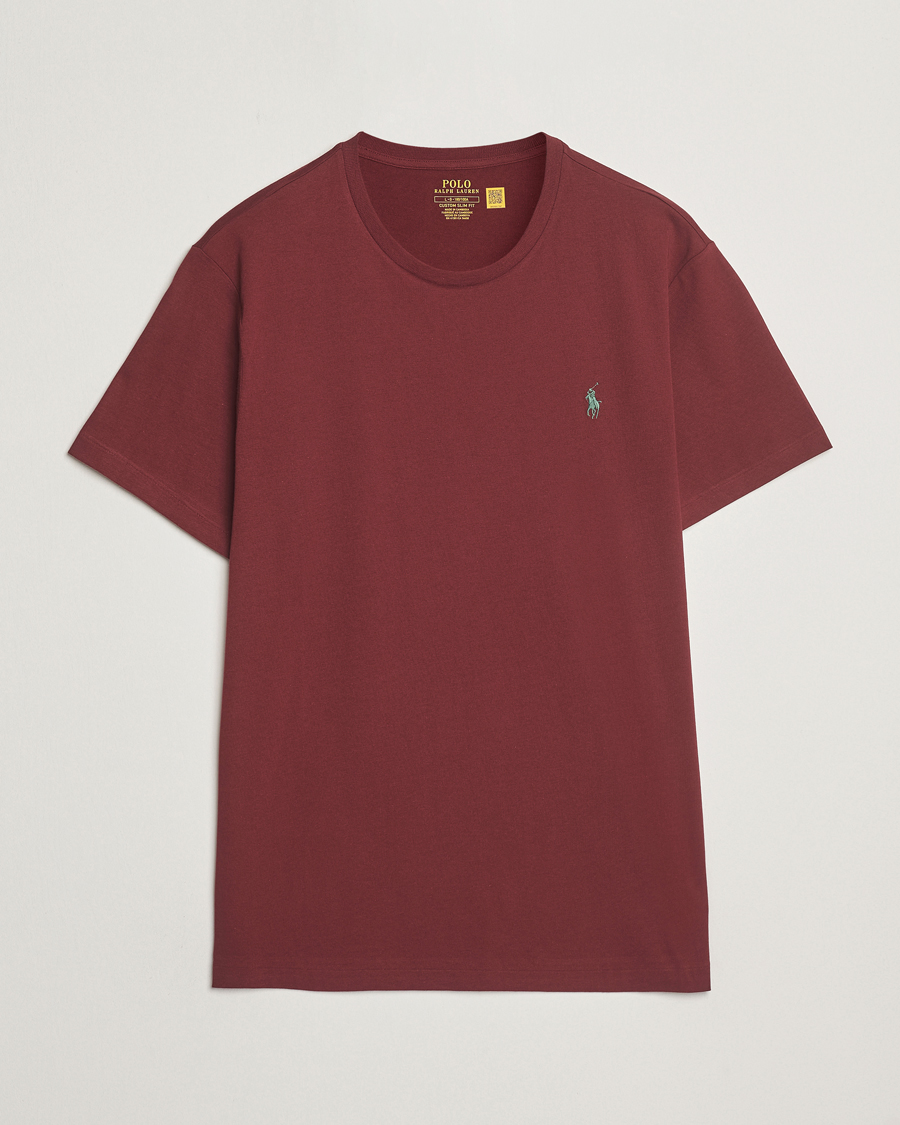Men | T-Shirts | Polo Ralph Lauren | Custom Slim Fit Crew Neck T-Shirt Red Wine