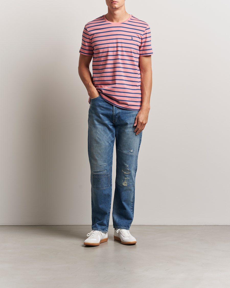 Men | T-Shirts | Polo Ralph Lauren | Custom Slim Fit Striped Tee Desert Rose/Old Royal