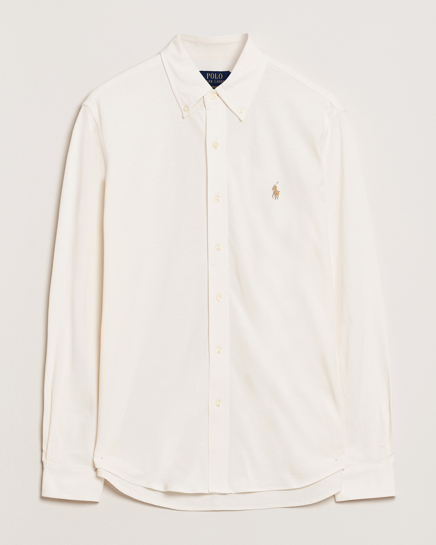 Men | Shirts | Polo Ralph Lauren | Featherweight Mesh Shirt Pale Cream