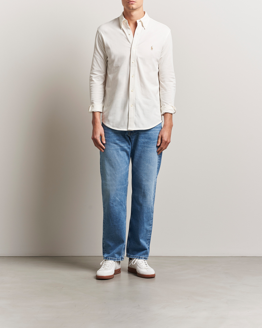 Men | Shirts | Polo Ralph Lauren | Featherweight Mesh Shirt Pale Cream