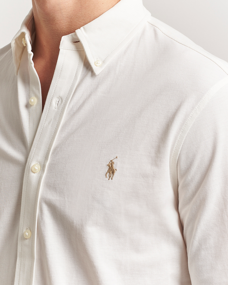 Men | Shirts | Polo Ralph Lauren | Featherweight Mesh Shirt Pale Cream