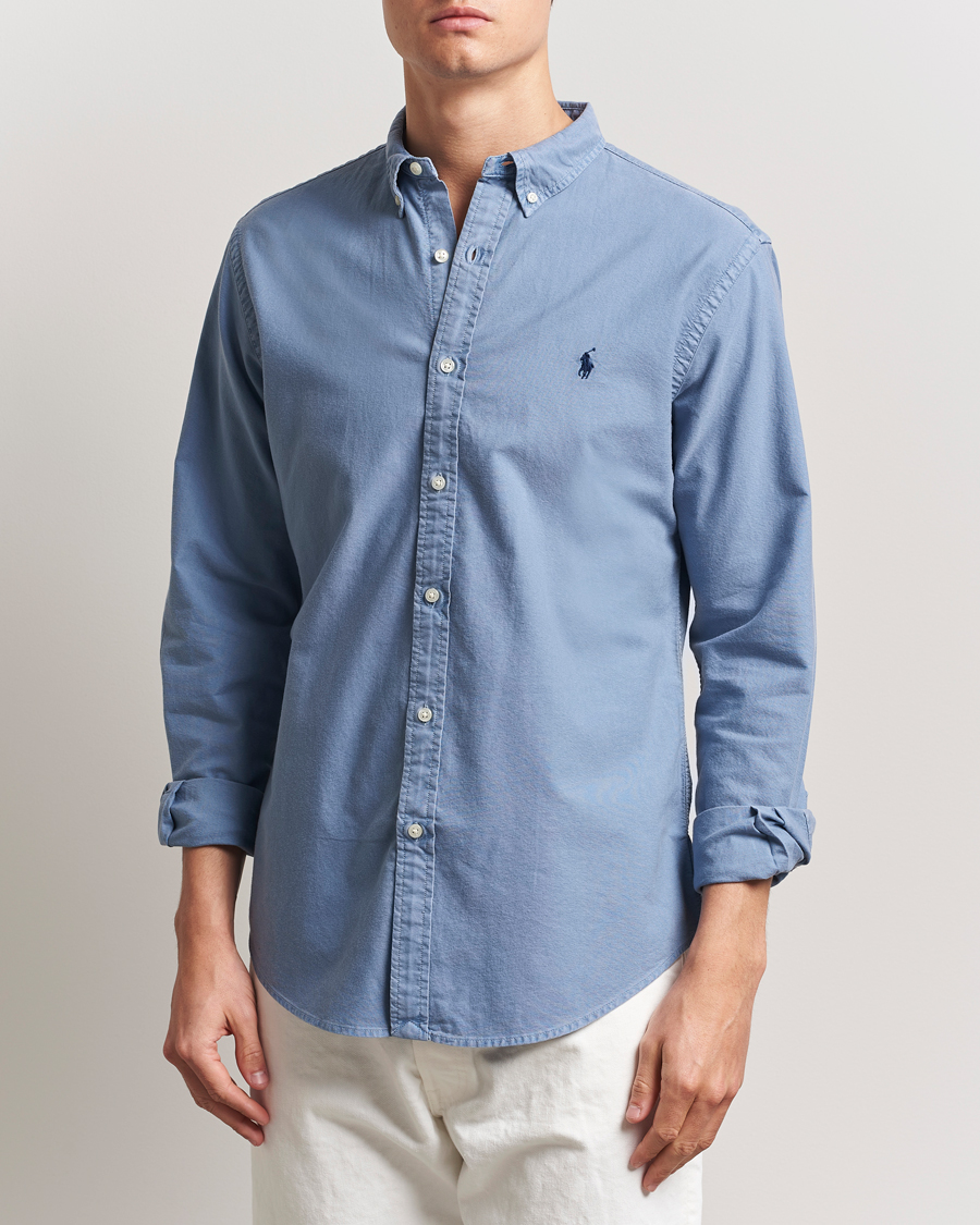 Polo Ralph Lauren Slim Fit Garment Dyed Oxford Shirt Channel Blue