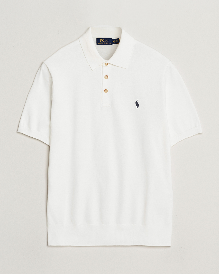 Men | Sweaters & Knitwear | Polo Ralph Lauren | Knitted Short Sleeve Polo Deckwash White
