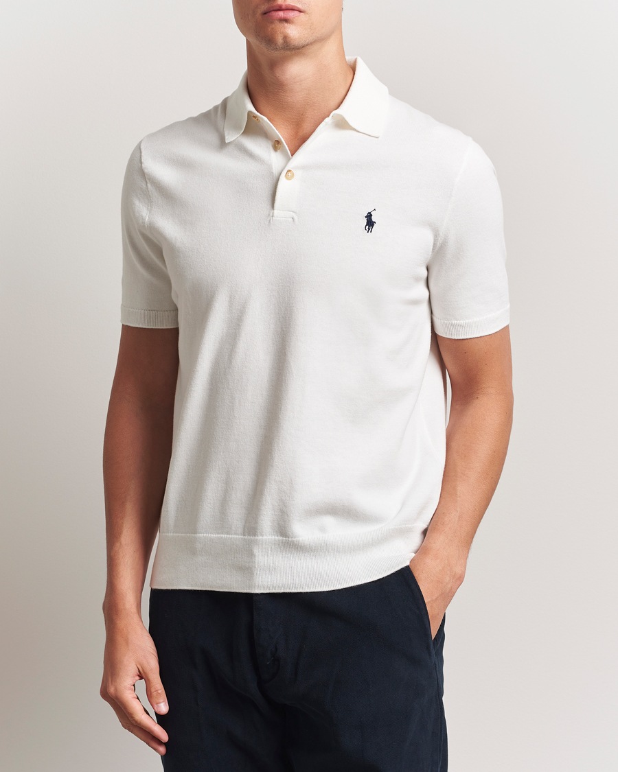 Men | Sweaters & Knitwear | Polo Ralph Lauren | Knitted Short Sleeve Polo Deckwash White
