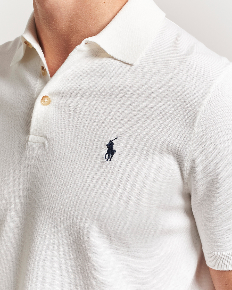 Men | Sweaters & Knitwear | Polo Ralph Lauren | Knitted Short Sleeve Polo Deckwash White