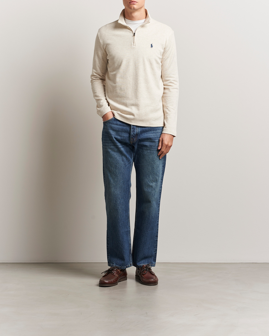 Polo Ralph Lauren Cotton/Nylon Half Zip Chalk Heather at