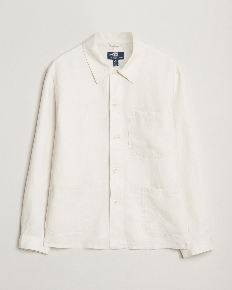 Polo Ralph Lauren Chore Linen Shirt Jacket Antique Cream at