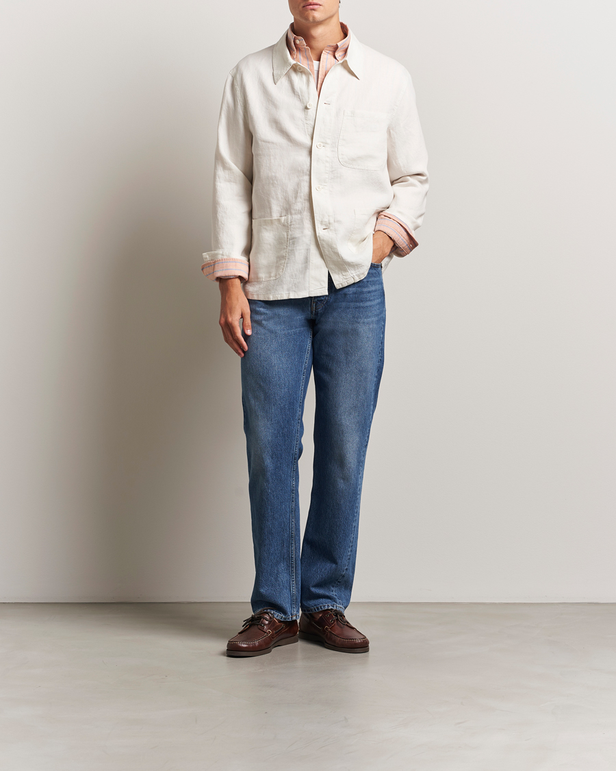 Polo Ralph Lauren Chore Linen Shirt Jacket Antique Cream at