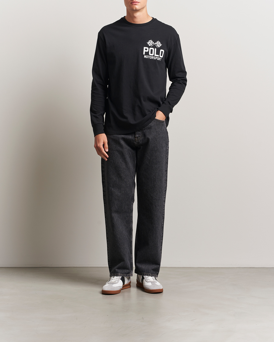 Men | T-Shirts | Polo Ralph Lauren | RL Motorsport Long Sleeve Tee Polo Black