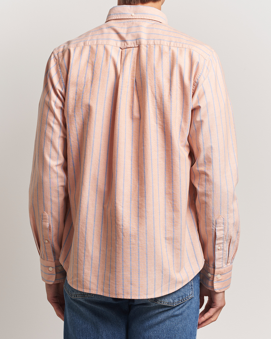 Men | Shirts | GANT | Regular Fit Classic Oxford Striped Shirt Orange
