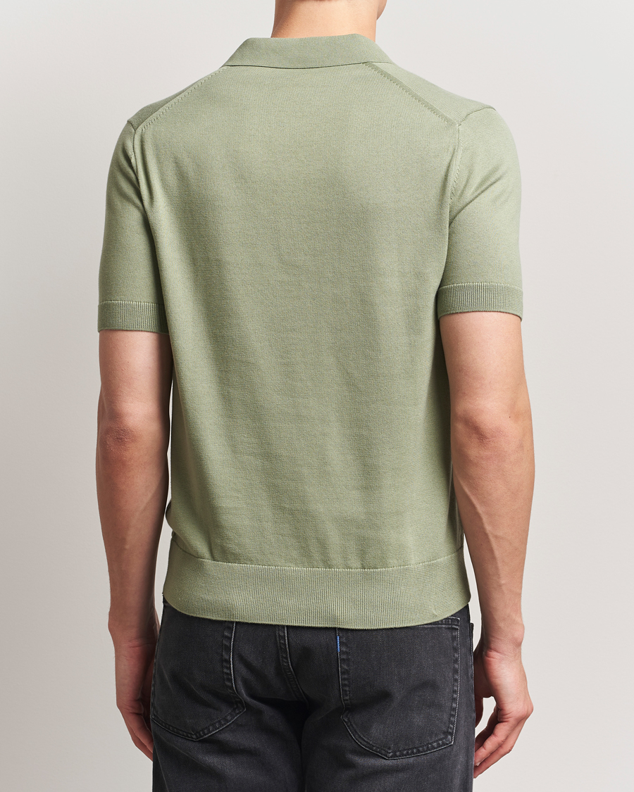 Men | Polo Shirts | Fred Perry | Cotton Knitted Polo Olive Mint