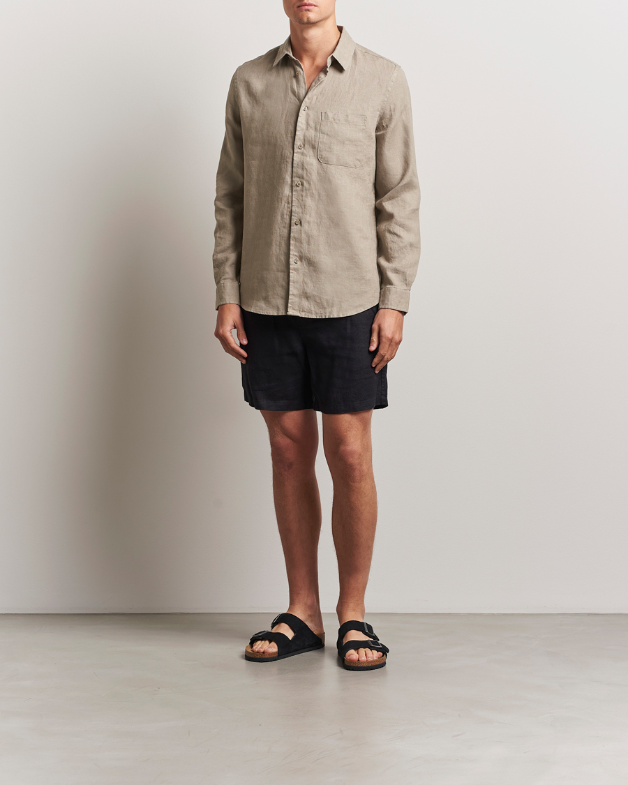Men | Shirts | Samsøe Samsøe | Liam Linen Shirt Greige