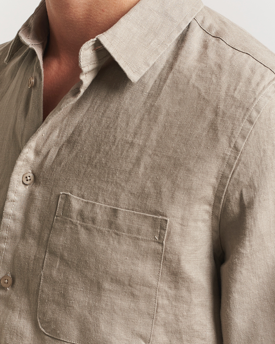Men | Shirts | Samsøe Samsøe | Liam Linen Shirt Greige
