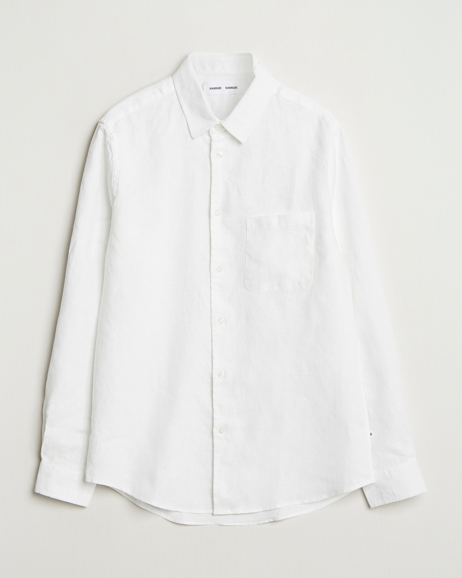 Men | Shirts | Samsøe Samsøe | Liam Linen Shirt White