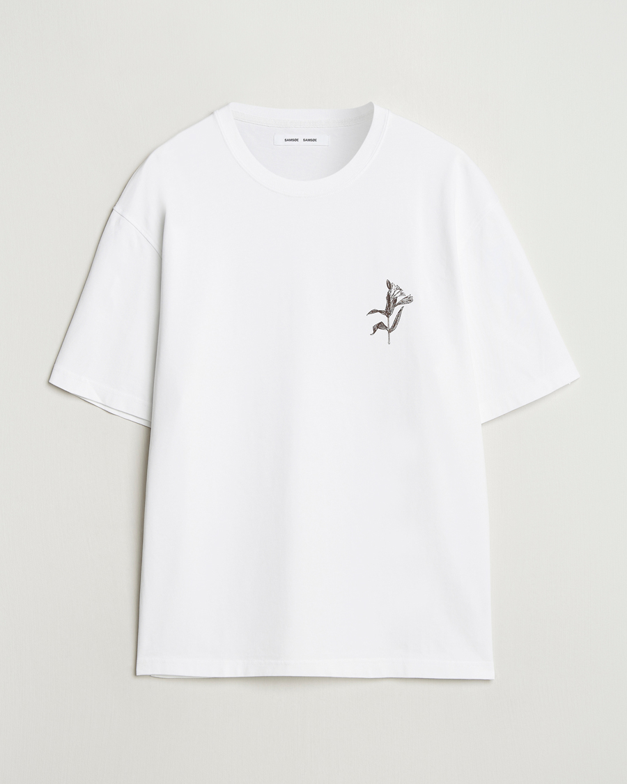 Men | T-Shirts | Samsøe Samsøe | Printed Lily Crew Neck T-Shirt White