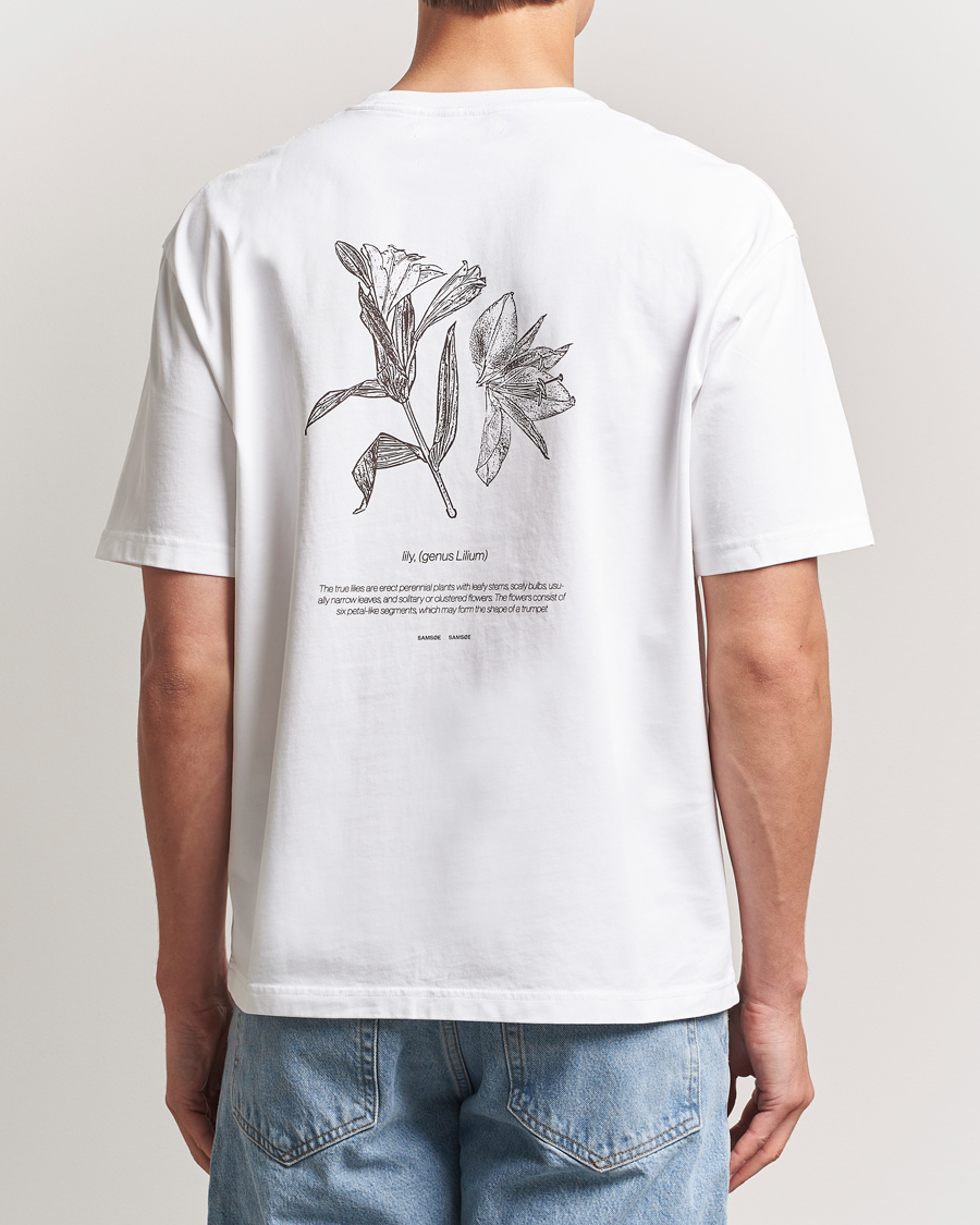 Men | T-Shirts | Samsøe Samsøe | Printed Lily Crew Neck T-Shirt White
