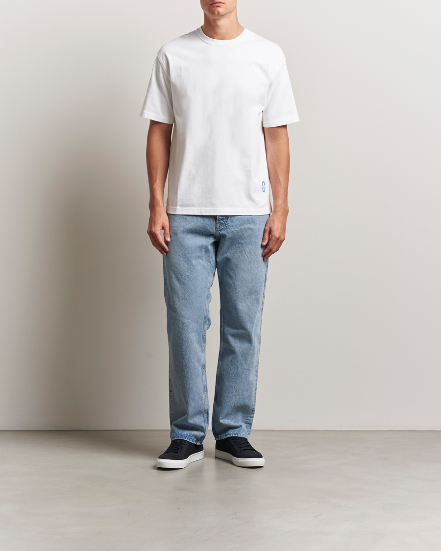 Men | T-Shirts | Samsøe Samsøe | Printed Swirl Crew Neck T-Shirt White