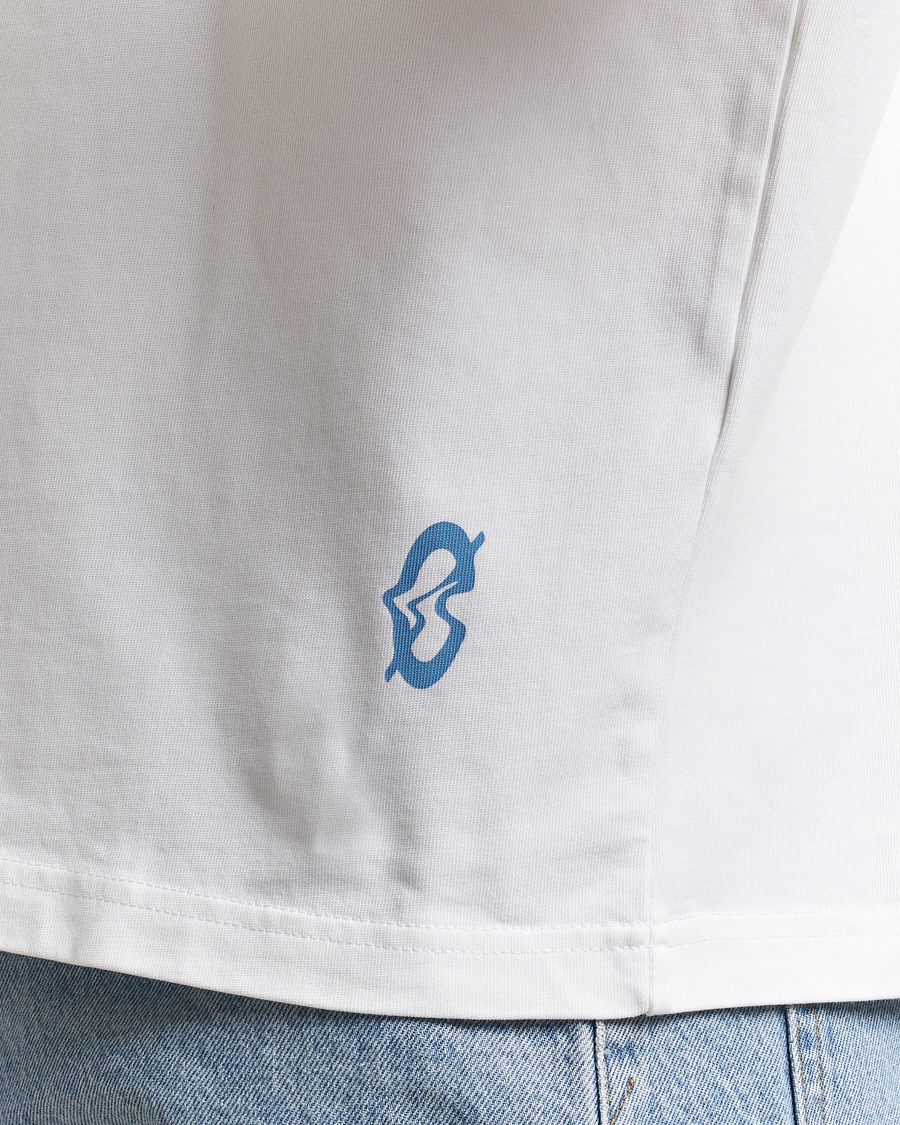 Men | T-Shirts | Samsøe Samsøe | Printed Swirl Crew Neck T-Shirt White