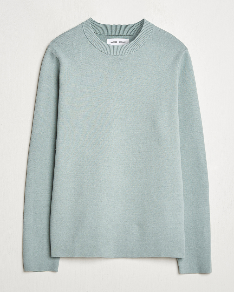 Men | Sweaters & Knitwear | Samsøe Samsøe | Niklas Crew Neck Sweater Abyss Green