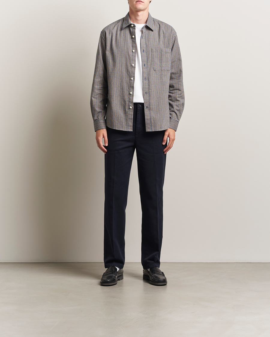 Men | Trousers | Filippa K | Cotton Chino Trousers Navy