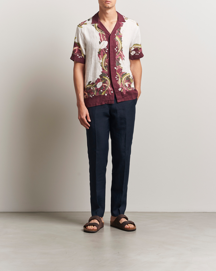 Men | Trousers | Orlebar Brown | Griffon Italian Linen Trousers Night Iris