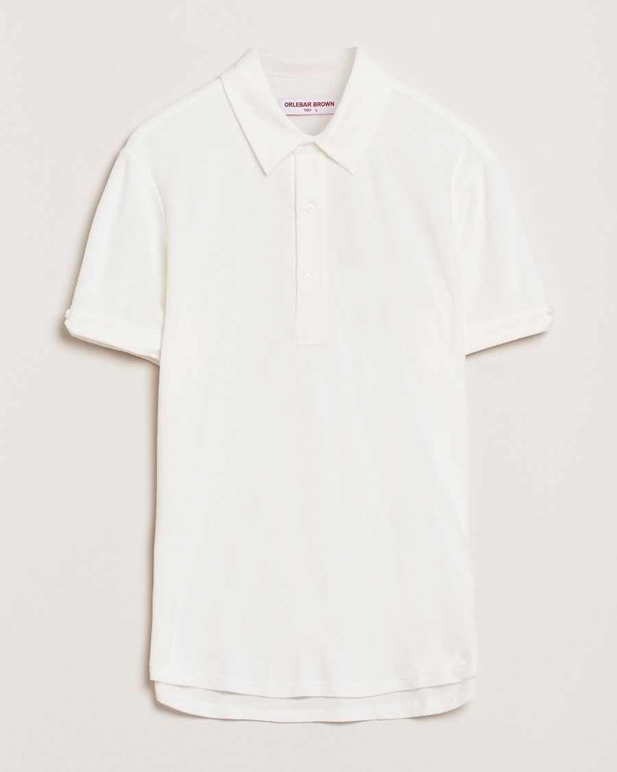 Orlebar Brown Sebastian Tailored Towelling Polo White at
