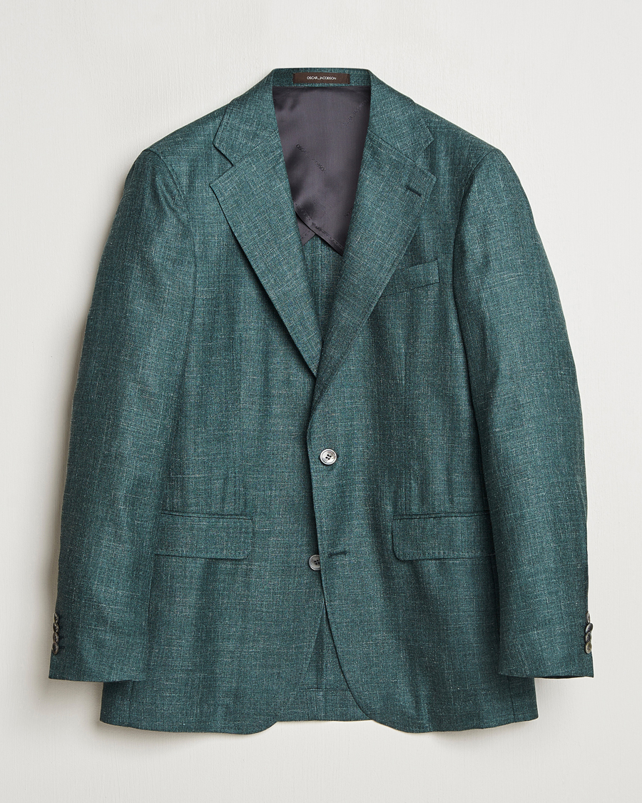 Men | Blazers | Oscar Jacobson | Fellow EVO Wool/Silk/Linen Blazer Green
