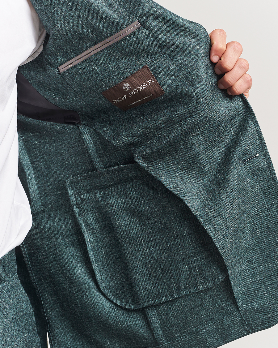 Men | Blazers | Oscar Jacobson | Fellow EVO Wool/Silk/Linen Blazer Green