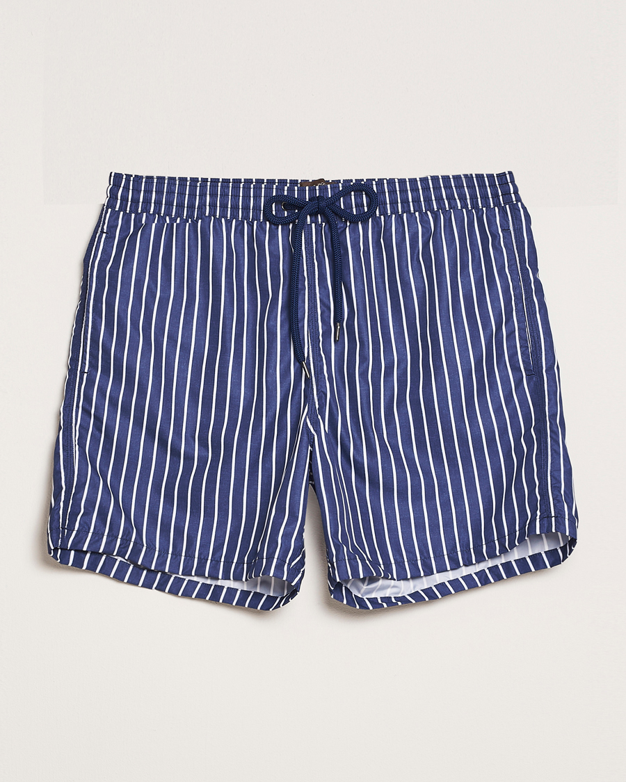 Men | Swimwear | Oscar Jacobson | Striped Swimshorts Navy