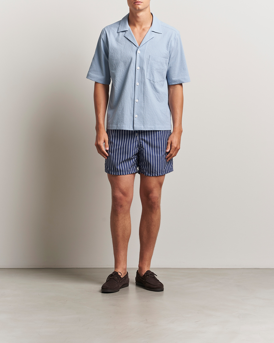 Men | Swimwear | Oscar Jacobson | Striped Swimshorts Navy