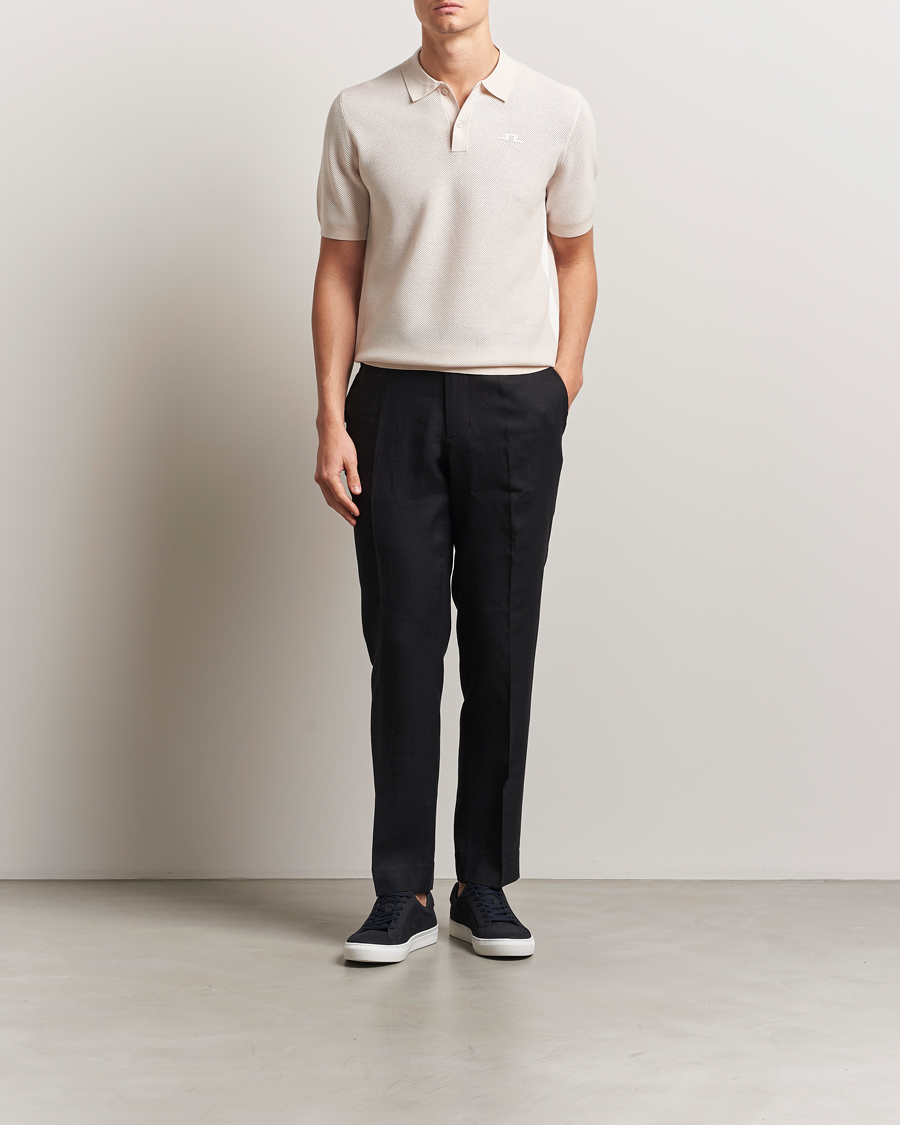 Men | Polo Shirts | J.Lindeberg | Reymond Structure Knit Polo Moonbeam