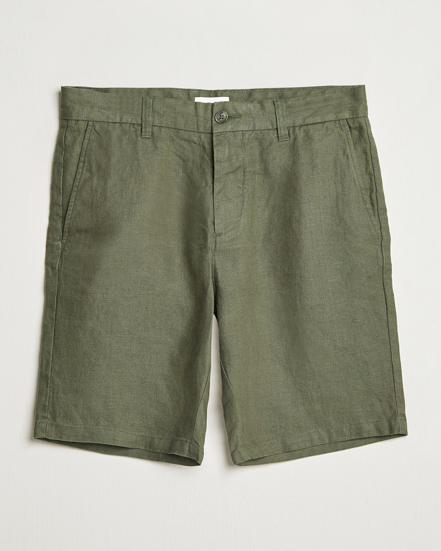 Men | Shorts | NN07 | Crown Linen Shorts Croc Green