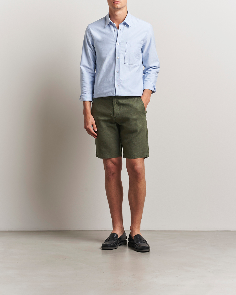 Men | Shorts | NN07 | Crown Linen Shorts Croc Green