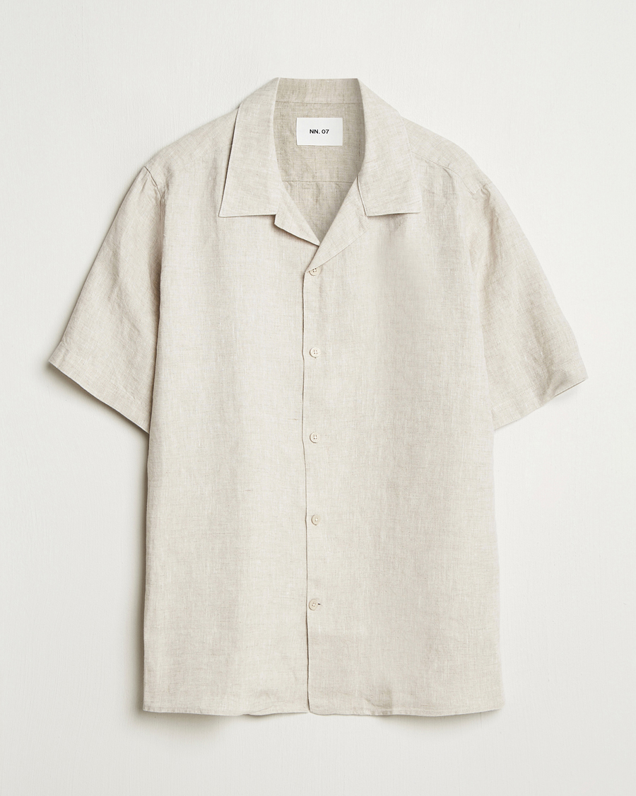 Men | Shirts | NN07 | Julio Linen Resort Shirt Oat